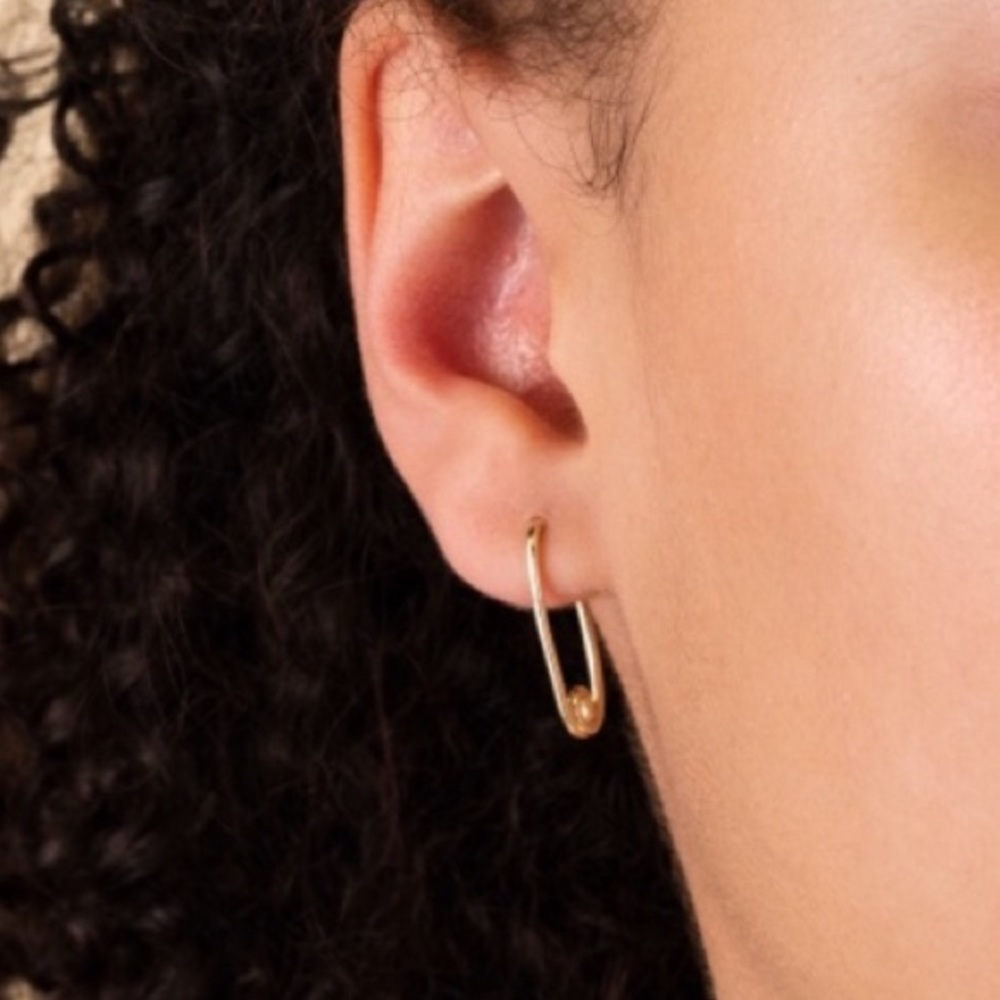 Mejuri Gold Safety Pin earrings